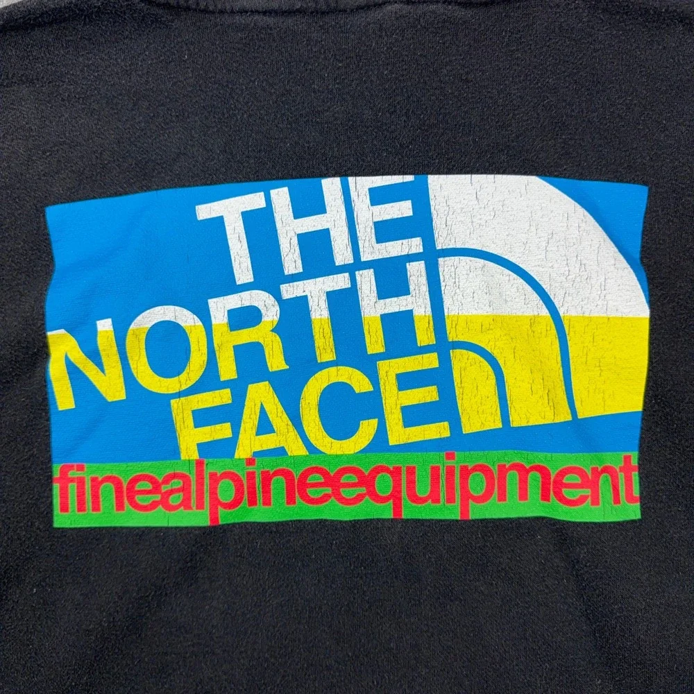The North Face Hoodie Mens Large Black Injection Logo Pullover Fleece Gorpcore